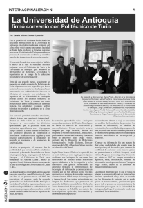 La Universidad de Antioquia firmó convenio con Politécnico de Turín