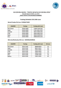XVII ESPAÑA SINCRO, “TROFE Training Schedule SPAÑA SINCRO