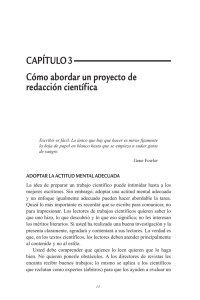 CAPÍtULo 3 Cómo abordar un proyecto de redacción científica