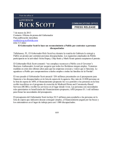 3.7.2013 El Gobernador Scott le hace un reconocimiento a Publix