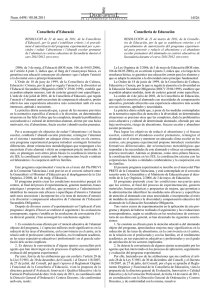 Resolució de 21 de març de 2011, de la Conselleria d`Educació