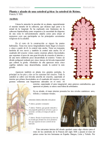 Planta y alzado de una catedral gotica