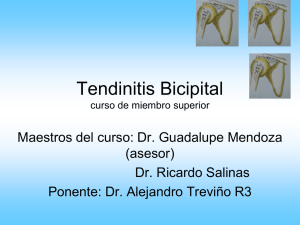 Tendinitis Bicipital curso de extremidad superior