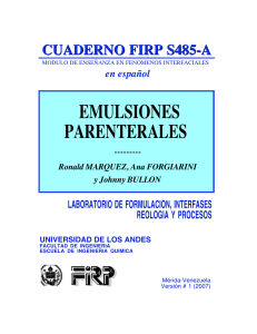 Emulsiones parenterales - Laboratorio FIRP