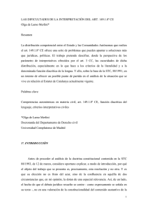 LAS DIFICULTADES DE LA INTERPRETACIÓN DEL ART. 149.1.8º