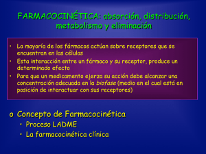 FARMACOCINÉTICA: absorción, distribución, metabolismo y