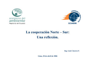 La cooperación Norte – Sur: Una reflexión.
