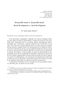 Desarrollo rural vs. desarrollo local - Estudios Geográficos