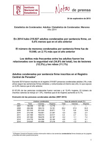 Estadística de Condenados - Instituto Nacional de Estadistica.