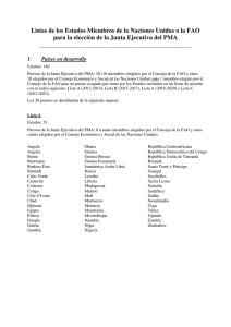 Listas de los Estados Miembros de la Naciones Unidas o la FAO