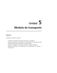 Unidad 5 Modelo de transporte