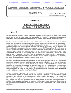 PATOLOGIAS DE LAS GLANDULAS SEBACEAS