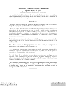 Decreto Legislativo - Anulando los actos del imperio mejicano