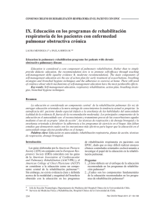 IX. Educación en los programas de rehabilitación respiratoria de los