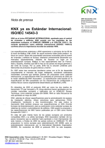 KNX ya es Estándar Internacional: ISO/IEC 14543-3