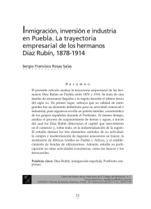 Inmigración, inversión e industria en Puebla. La trayectoria