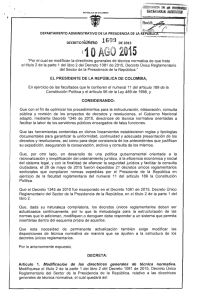 Decreto 1609 de 2015 - Presidencia de la República de Colombia