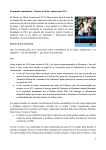 1 Principales conclusiones - Monitor de Minas Antipersonal 2015 El