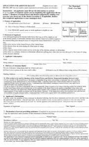 Instructions: All applicants must fill out the information