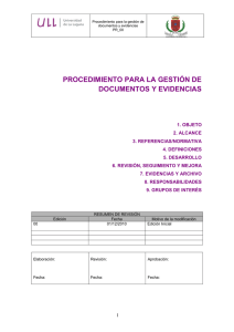 procedimiento para la gestión de documentos y evidencias