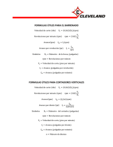 formulas útiles para el barrenado formulas útiles para cortadores