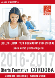 CICLOS FORMATIVOS FORMACIÓN PROFESIONAL 2016