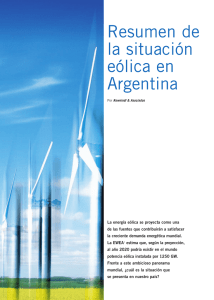 Resumen de la situación eólica en Argentina