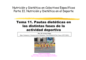 Tema 11. Pautas dietéticas en las distintas fases de la actividad