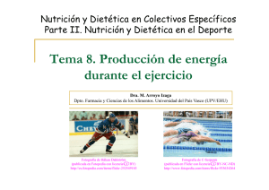 Tema 8. Producción de energía d nt l j i i urante el ejercicio