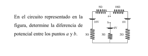 En el circuito representado en la figura, determine la diferencia de