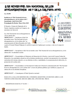 8 de noviembre. Día Nacional de los afroargentinos/ as y de la