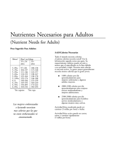 Nutrientes Necesarios para Adultos