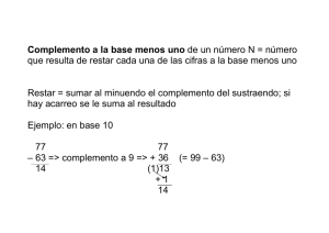 Complemento a la base menos uno de un número N = número que