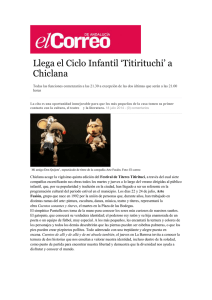Llega el Ciclo Infantil `Titirituchi` a Chiclana