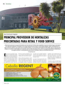principal proveedor de hortalizas precortadas para retail y food service