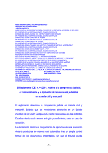 El Reglamento (CE) n. 44/2001, relativo a la competencia judicial, el