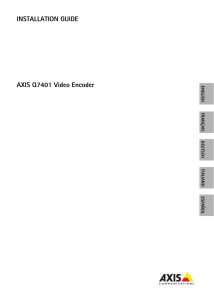 INSTALLATION GUIDE AXIS Q7401 Video Encoder