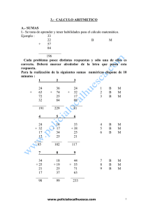 CALCULO ARITMETICO A. - Policia Local Huesca