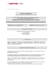 póliza nº 055-xxxxxxxx - Federación Galega de Pesca