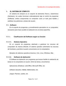1- EL SISTEMA DE CÓMPUTO 1.1.- Software 1.1.1.