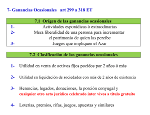 7- Ganancias Ocasionales art 299 a 318 ET 1- 2- 3- 1