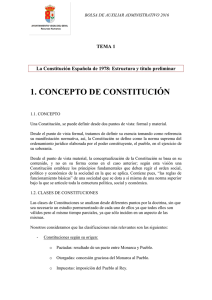 Tema 1. La Constitución Española de 1978. Estructura y título