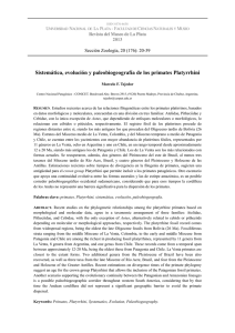 Sistemática, evolución y paleobiogeografía de los primates Platyrrhini.