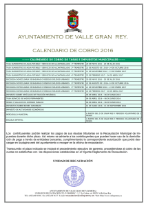Calendario de Cobro 2016 - Ayuntamiento de Valle Gran Rey