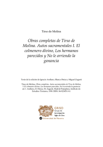 Obras completas de Tirso de Molina. Autos sacramentales I. El