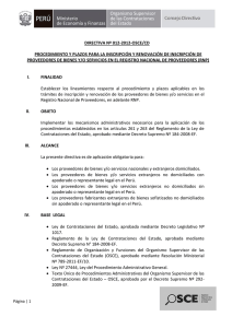 DIRECTIVA Nº 012-2012-OSCE/CD PROCEDIMIENTO Y PLAZOS