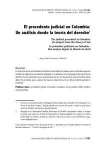 El precedente judicial en Colombia: Un análisis desde la teoría del