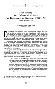 John Maynard Keynes. The Economist as Saviour, 1920-1937