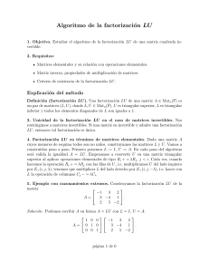 Algoritmo de la factorización LU