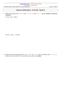 Examen de Matemáticas – 4º de ESO – Opción B